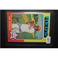 1975 MLB Joe Morgan Cincinnati Reds Autographed Baseball Trading Card; EST. $5-10