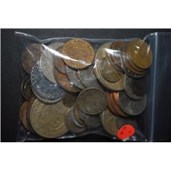 World Coins & Tokens; Various Dates, Conditions & Denominations; Lot of 50; EST. $3-8