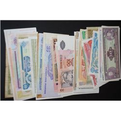 Foreign Bank Note; Various Dates, Conditions & Denominations; Lot of 50; EST. $100-200