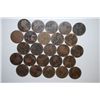 Image 1 : Great Britain One Penny Foreign Coin; Various Dates & Conditions; Lot of 25; EST. $10-15