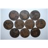 Image 1 : Great Britain One Penny Foreign Coin; Various Dates & Conditions; Lot of 10; EST. $10-15