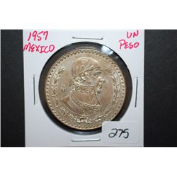 1957 Mexico Un Peso Foreign Coin; EST. $5-10