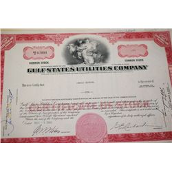Gulf States Utilities Co. Stock Certificate Dated 1968; EST. $5-10