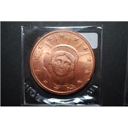 2011 Copper Round "Statue Of Liberty Type"; .999 Fine Copper 1 Oz.; EST. $5-10