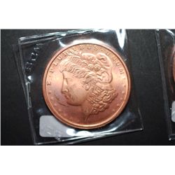 2011 Copper Round "Silver Morgan Type"; .999 Fine Copper 1 Oz.; EST. $5-10