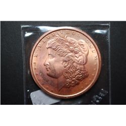 2011 Copper Round "Silver Morgan Type"; .999 Fine Copper 1 Oz.; EST. $5-10