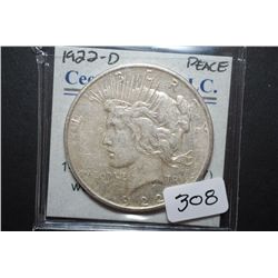 1922-D US Peace $1; EST. $30-40