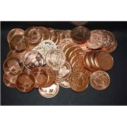 2011 Copper Rounds; Various Types; .999 Fine Copper 1 Oz.; Lot of 50; EST. $100-200