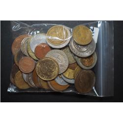 World Coins & Tokens; Various Dates, Conditions & Denominations; Lot of 50; EST. $10-20