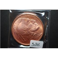 2011 Copper Round "Buffalo Nickel Type"; .999 Fine Copper 1 Oz.; EST. $5-10