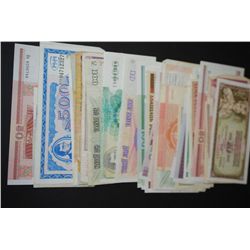 Foreign Bank Note; Various Dates, Conditions & Denominations; Lot of 50; EST. $50-100