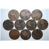 Image 1 : Great Britain One Penny Foreign Coin; Various Dates & Conditions; Lot of 10; EST. $10-20