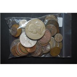 World Coins & Tokens; Various Dates, Conditions & Denominations; Lot of 50; EST. $10-20
