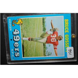 1971 NFL Bruce Gossett San Francisco 49ers Football Trading Card In Display Case; EST. $5-10