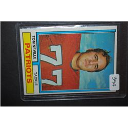 1970s NFL Tom Neville New England Patriots Football Trading Card; EST. $5-10