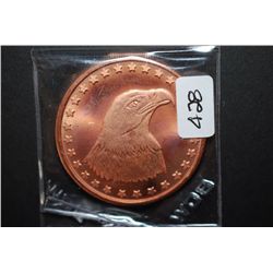 2011 Copper Round  Bald Eagle Type ; .999 Fine Copper 1 Oz.; EST. $5-10