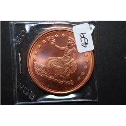 2011 Copper Round "US Trade $1 Type"; .999 Fine Copper 1 Oz.; EST. $5-10