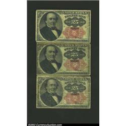 Fifth Issue 25c, Fr-1308, three examples, all grading VG to Fine.  3 notes...