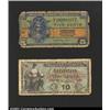 Image 1 : A pair of Military Payment Certificates: Series 481 10¢, VG; and a Series 521 5¢, Good. 2 notes...
