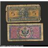 Image 2 : A pair of Military Payment Certificates: Series 481 10¢, VG; and a Series 521 5¢, Good. 2 notes...