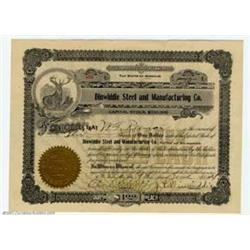 Stock Certificate from the Dinwiddie Steel & Manufacturing Co., June 9, 1924....