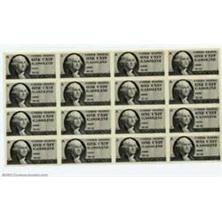 Federal Gasoline Ration Coupons, printed in 1974, an uncut sheet of 16 notes, Choice CU. Following i