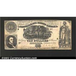 1861 $10 General Francis Marion's Sweet Potato Dinner; R.M.T. Hunter on left; Minerva on right, T-30