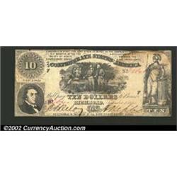 1861 $10 General Francis Marion's Sweet Potato Dinner; R.M.T. Hunter on left; Minerva on right, T-30