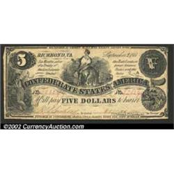 1861 $5 Commerce Seated on Bale of Cotton; Sailor on left, T-36, VF-XF....