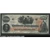 1862 $100 J.C. Calhoun on left; Slaves weeding Cotton in center; Confederacy Personified on right, T