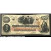 1862 $100 J.C. Calhoun on left; Slaves weeding Cotton in center; Confederacy Personified on right, T