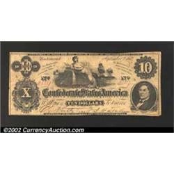 1862 $10 Ceres Reclining on Cotton Bales; R.M.T. Hunter on right, T-46, VF. Problem-free and attract