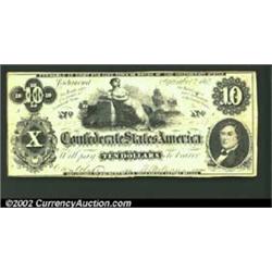 1862 $10 Ceres Reclining on Cotton Bales; R.M.T. Hunter on right, T-46, Fine-VF....