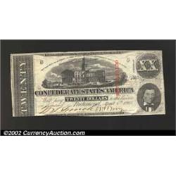 1863 $20 State Capitol at Nashville, TN; A.H. Stephens, T-58, XF, CC....