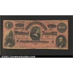 1864 $100 Lucy Pickens in center; Two Soldiers on left; George W. Randolph on right, T-65, VF-XF....