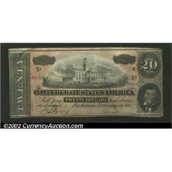 1864 $20 State Capitol at Nashville, TN; A.H. Stephens on right, T-67, XF-AU....