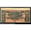 1864 $10 Horses pulling Cannon; R.M.T. Hunter on right, T-68, XF. A nice unsigned remainder with ext