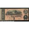 1864 $5 State Capitol at Richmond, VA in center; C.G. Memminger on right, T-69, AU....