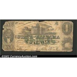 1863 $1 State of Alabama, Montgomery, AL, Cr. 1, Good-VG....