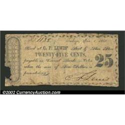 Tuskegee, AL - C.F. Lewis 25¢ Jan. 1, 1862 Rosene 336-1A very rare piece of scrip from an issuer we'