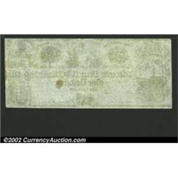 1841 $1 Morris Canal & Banking Company, Jersey City, NJ, XF. An ink stain is present on the front...