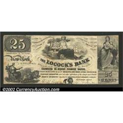 25¢ Locock's Bank, Rochester, NY, VF+. A coupon for one box of "Celebrated Dr. Locock's Pulmonic Waf