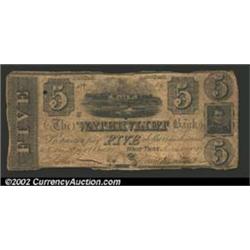 1837 $5 Watervliet Bank, West Troy, NY, Good-VG....