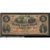 Image 1 : 1859 $5 Bank of Cape Fear, Wilmington, NC, Fine. A nice example of this scarce and extremely popular