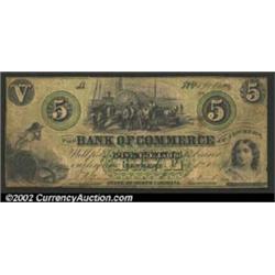 1859 $5 Bank of Commerce, Newbern, NC, Fine....