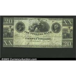 1835 $20 Towanda Bank, Towanda, PA, VF-XF....