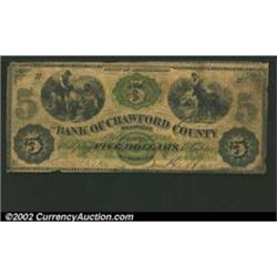 1863 $5 Bank of Crawford County, Meadville, PA, VG....