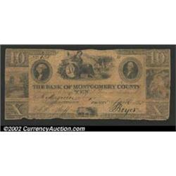 1855 $10 Bank of Montgomery County, Norristown, PA, VG....