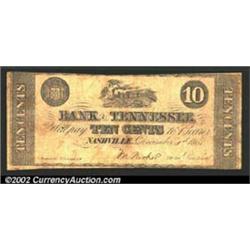 1861 10¢ Bank of Tennessee, Nashville, TN, VG+....