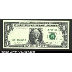 Fr. 1909-G $1 1977 Federal Reserve Note. Gem Crisp Uncirculated. The black of the third printing has